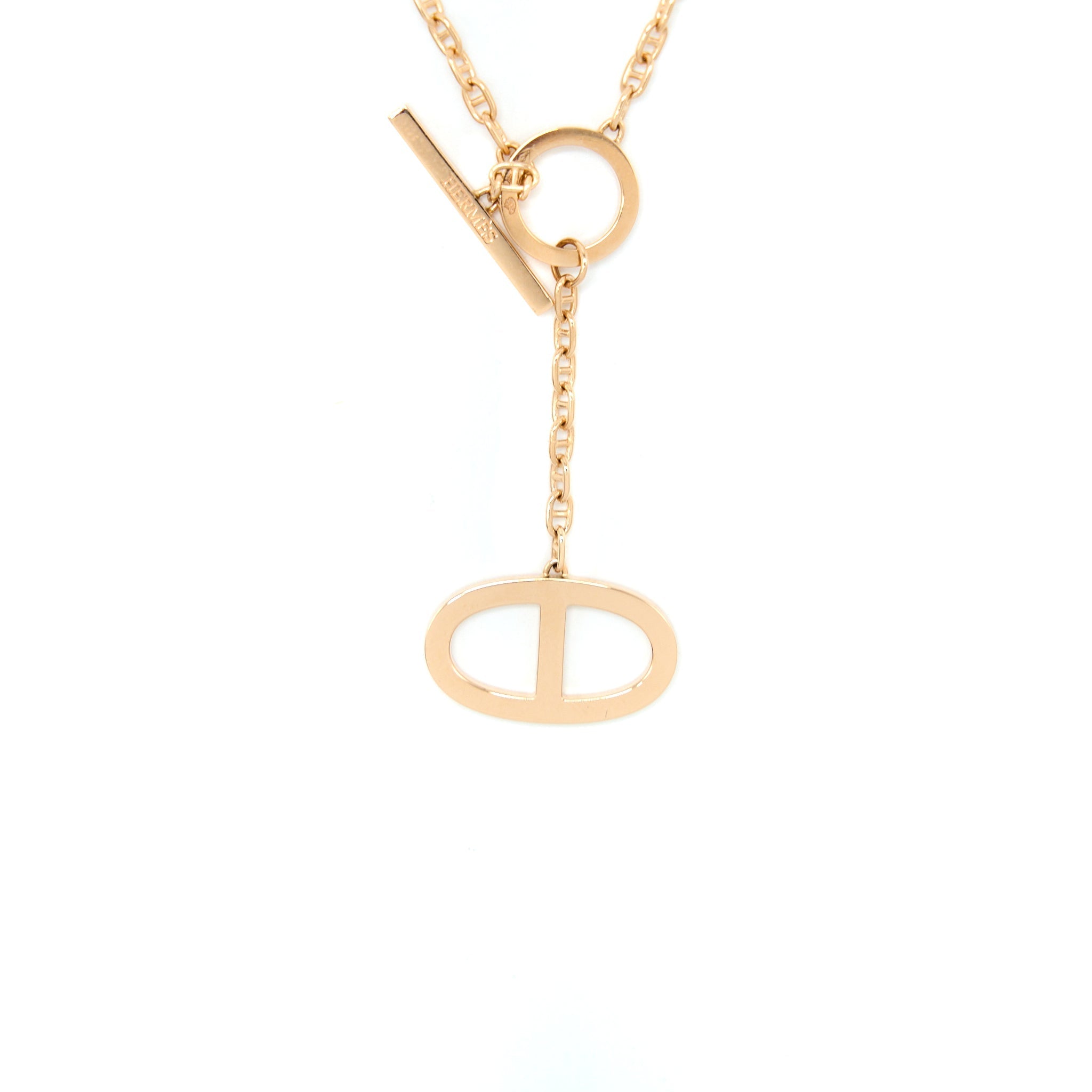HERMES CHAINE D’ANCRE CONTOUR PENDANT ROSE GOLD WITH DIAMONDS