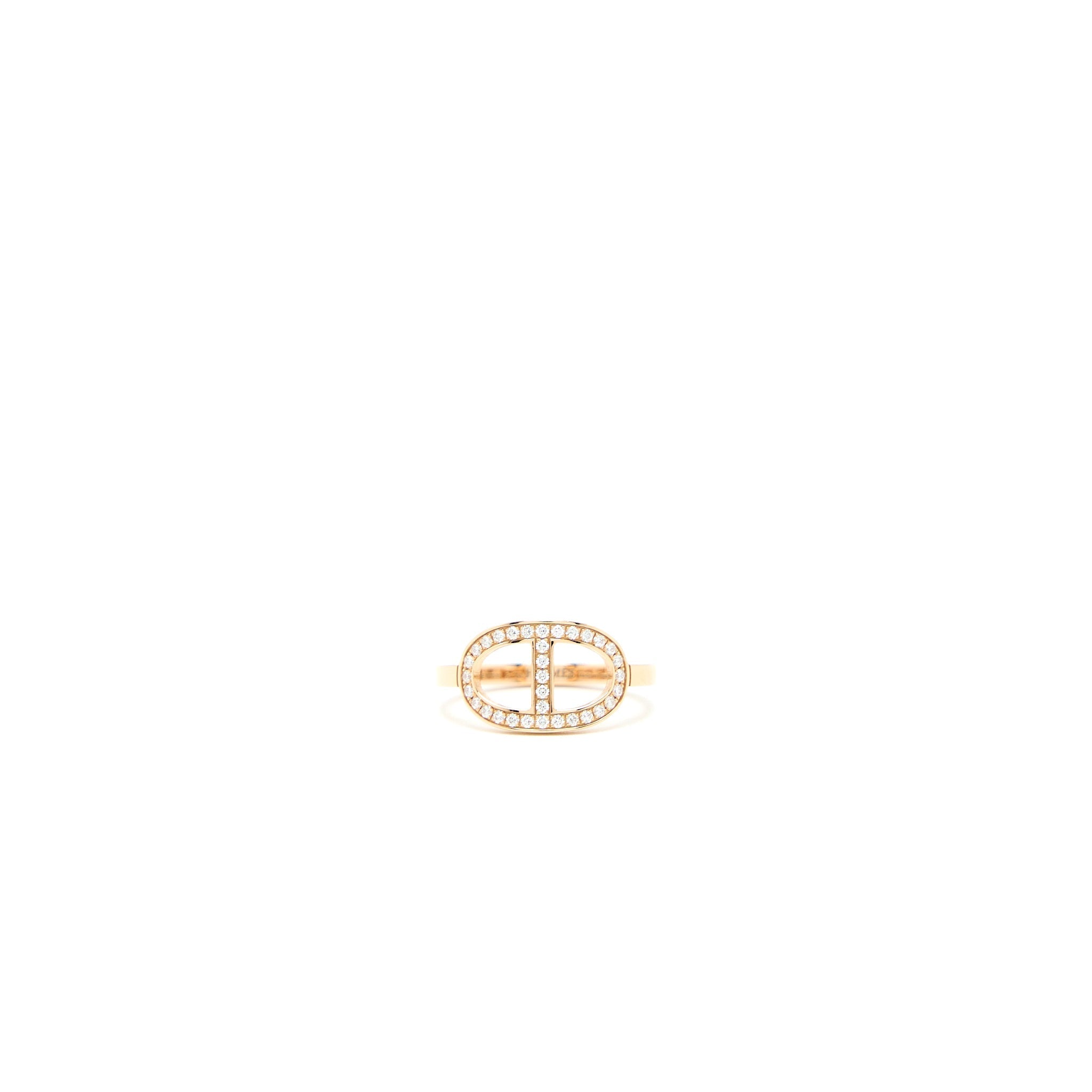 HERMES CHAINE D’ANCRE CONTOUR RING WITH DIAMONDS ROSE GOLD