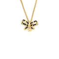 CHANEL LEATHER CHAIN BOW NECKLACE GOLD TONE
