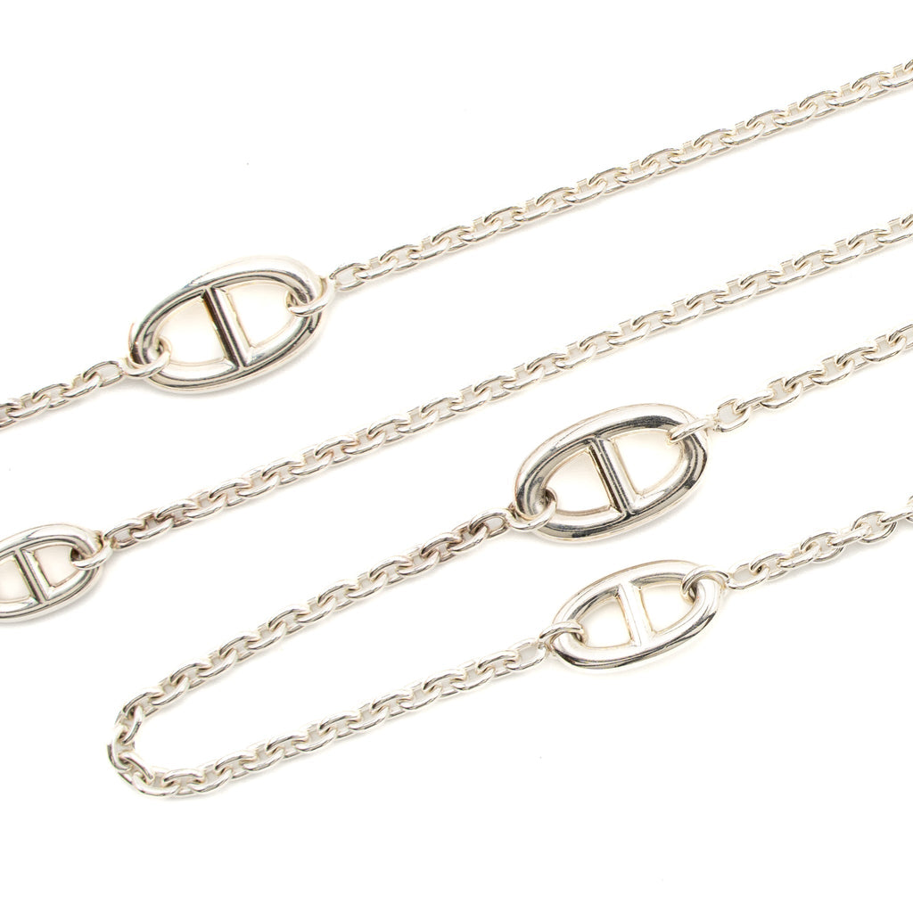 HERMES 120CM FARANDOLE LONG NECKLACE SILVER