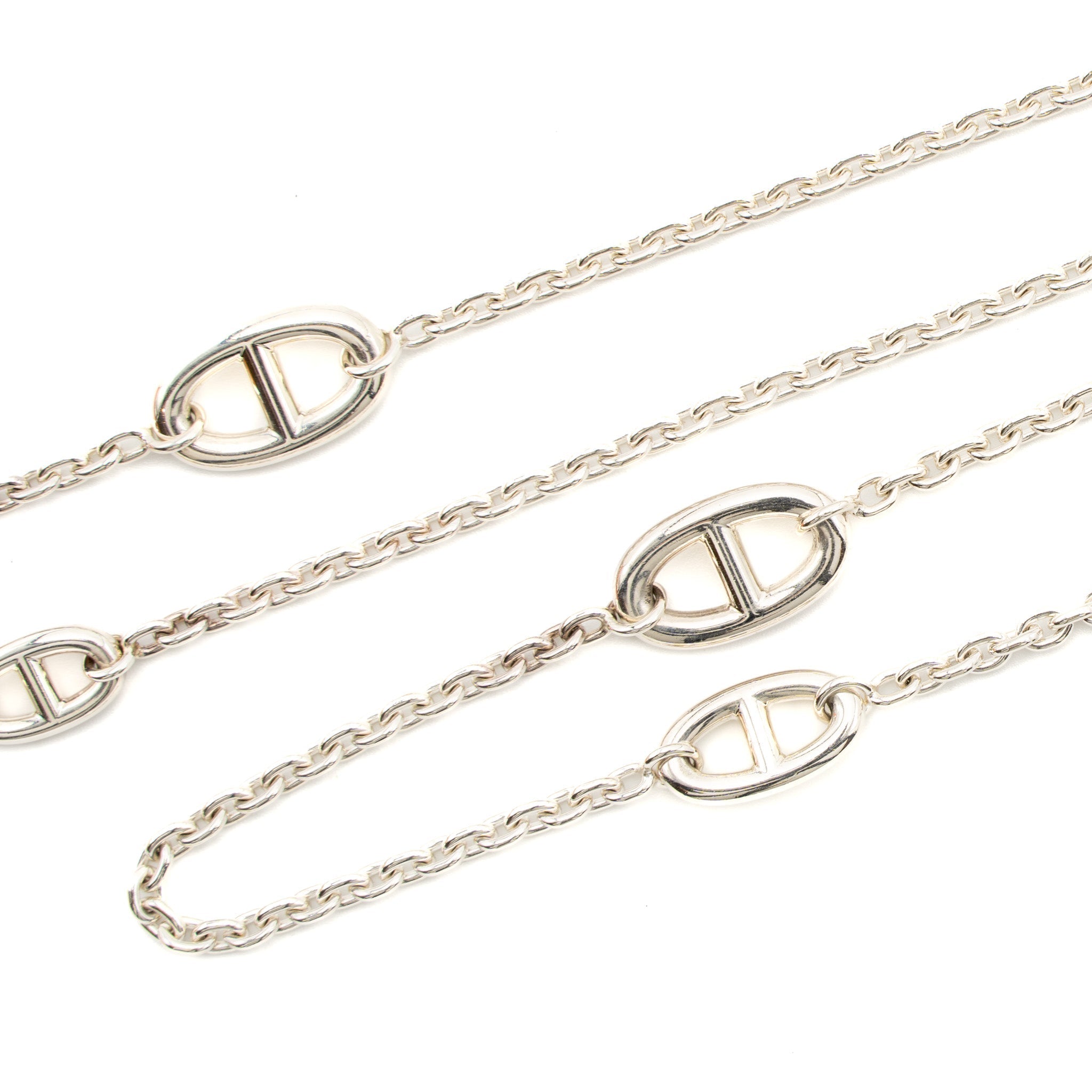 HERMES 120CM FARANDOLE LONG NECKLACE SILVER