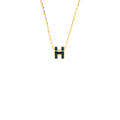 HERMES MINI POP H PENDANT BLACK GOLD TONE