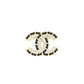 CHANEL LEATHER CHAIN/ CRYSTAL BROOCH LGHW
