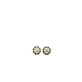 CHANEL ROUND CC LEATHER/ CRYSTAL EARRINGS LGHW