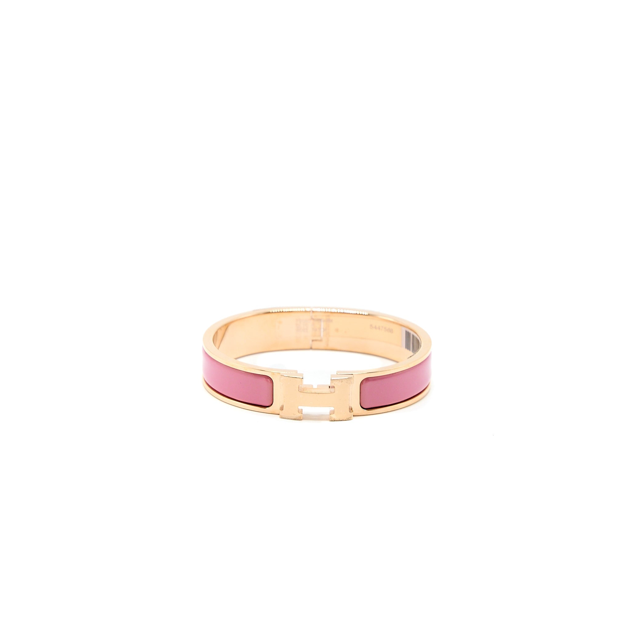 HERMES CLIC H BRACELET PLAQUE/ROSE RGHW
