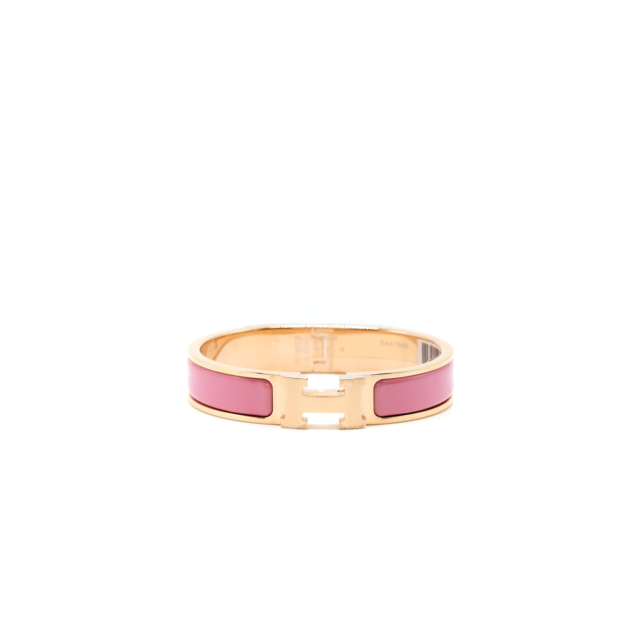 HERMES CLIC H BRACELET PLAQUE/ROSE RGHW
