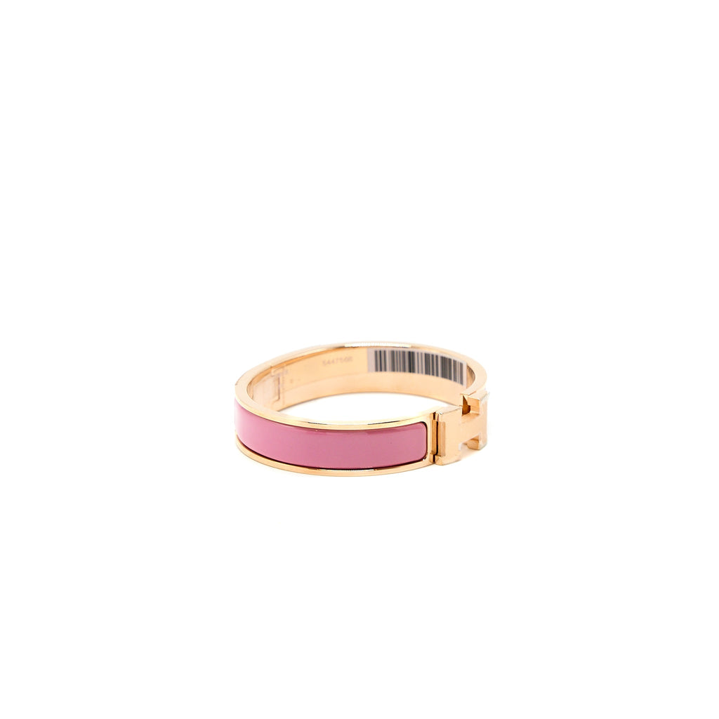 HERMES CLIC H BRACELET PLAQUE/ROSE RGHW