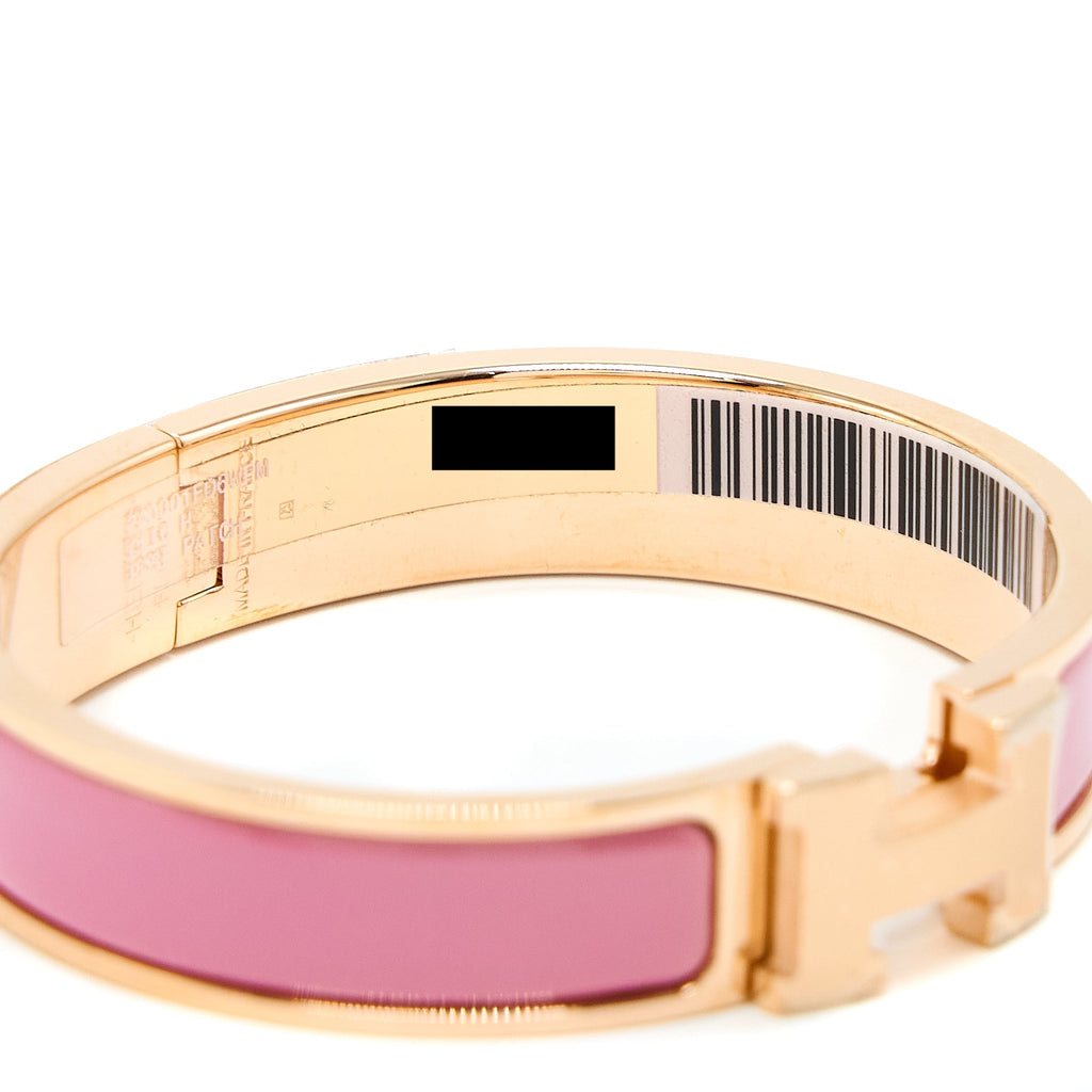 HERMES CLIC H BRACELET PLAQUE/ROSE RGHW