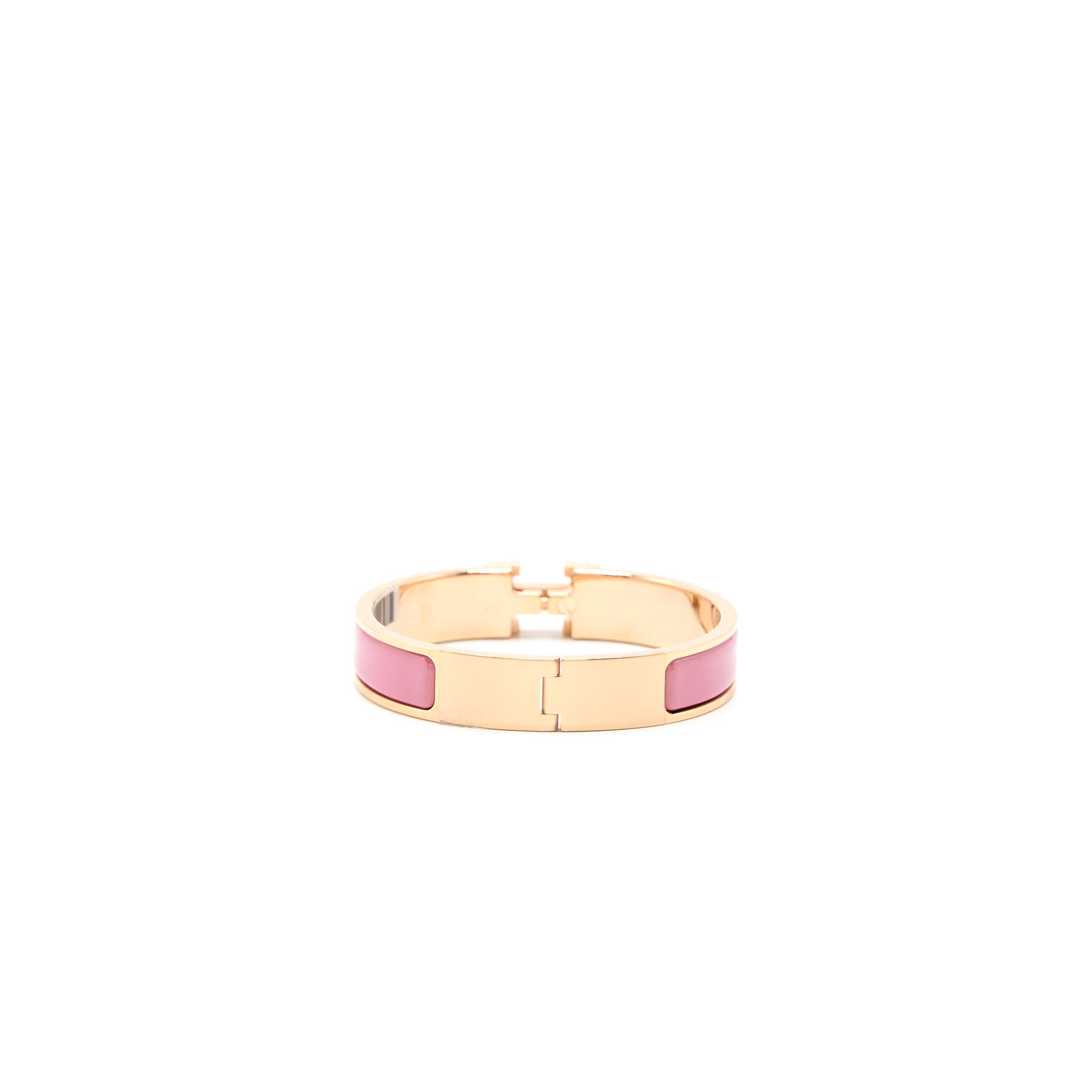 HERMES CLIC H BRACELET PLAQUE/ROSE RGHW