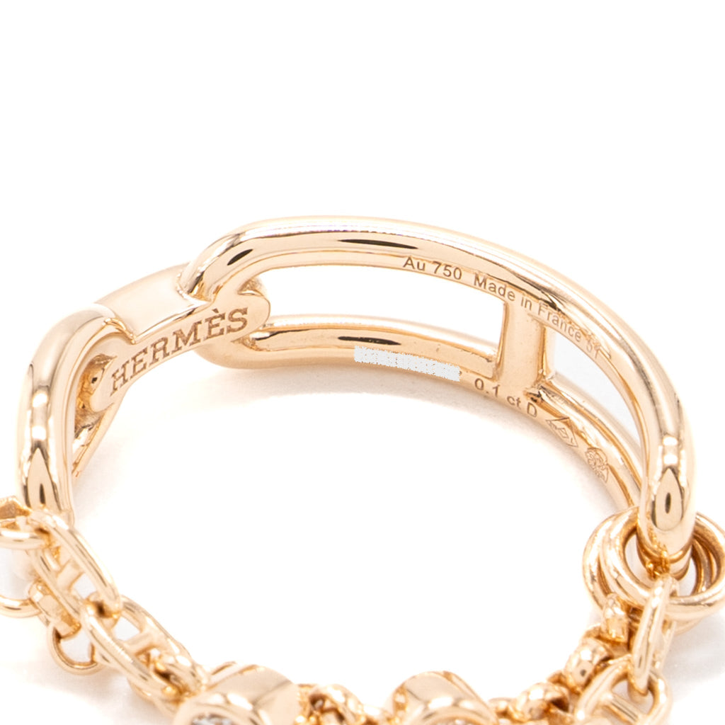 HERMES CHAINE D'ANCRE CHAOS RING ROSE GOLD DIAMONDS