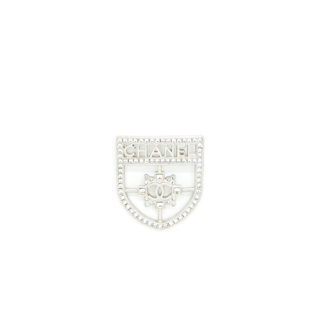 CHANEL SHIELD BROOCH WITH CRYSTALS SHW