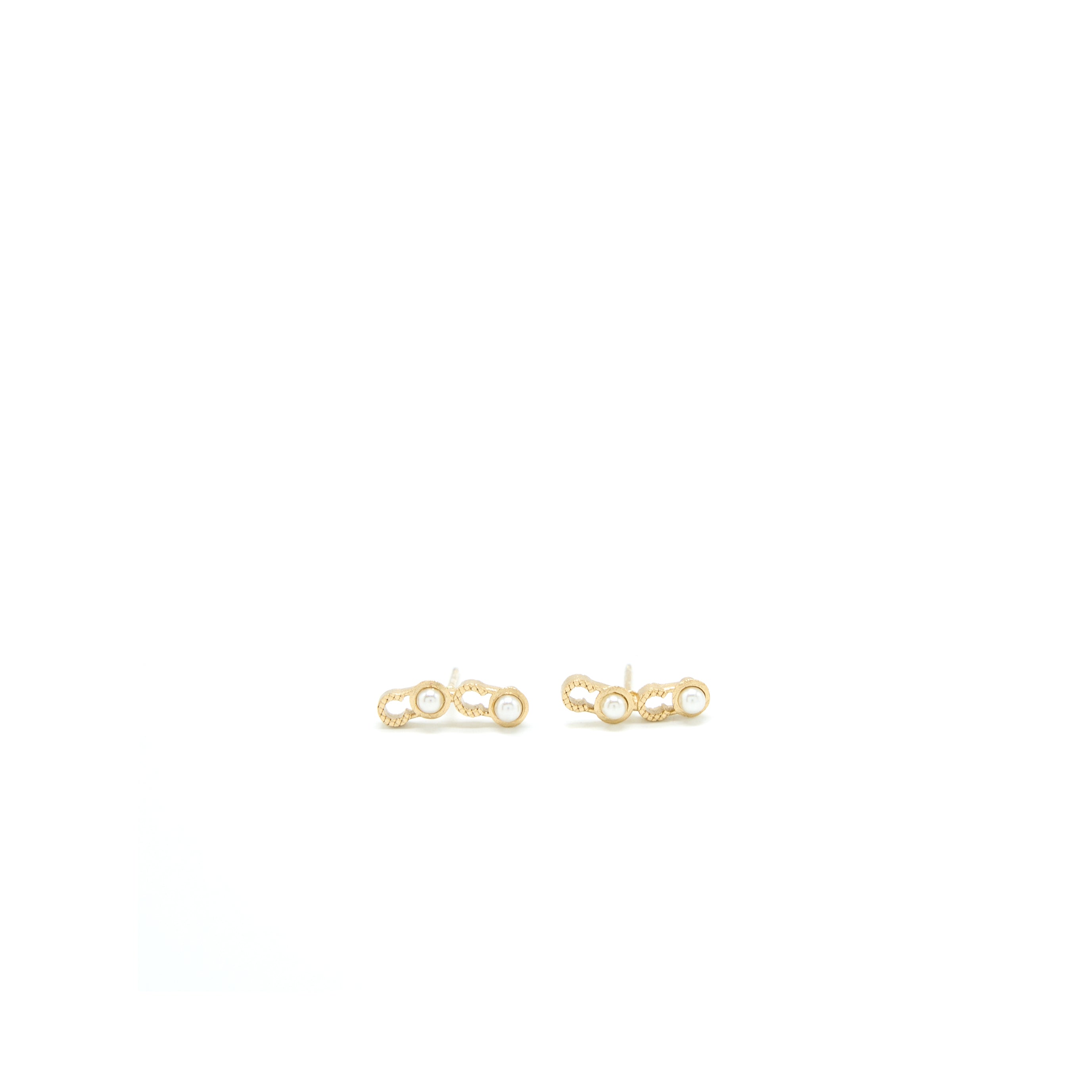 CHANEL COCO LETTERS EARRINGS PEARL LIGHT GOLD TONE