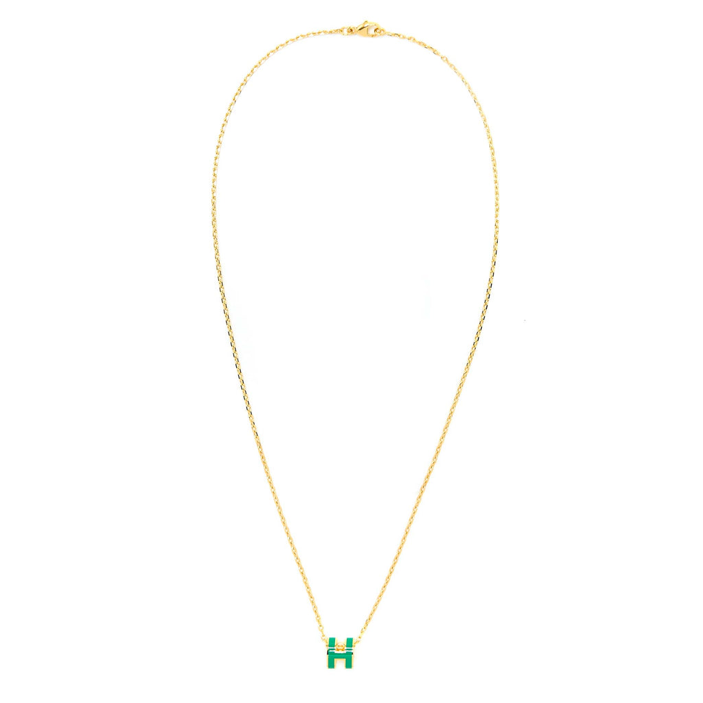 HERMES MINI POP H PENDANT MALACHITE GHW