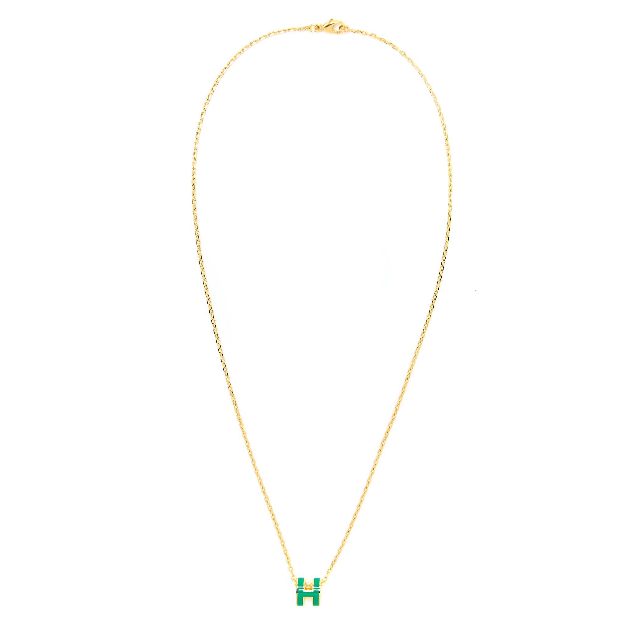 HERMES MINI POP H PENDANT MALACHITE GHW