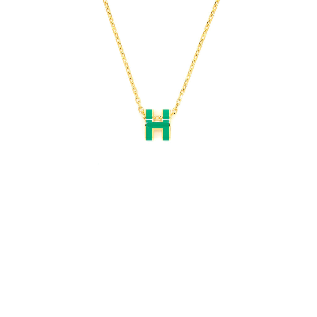 HERMES MINI POP H PENDANT MALACHITE GHW
