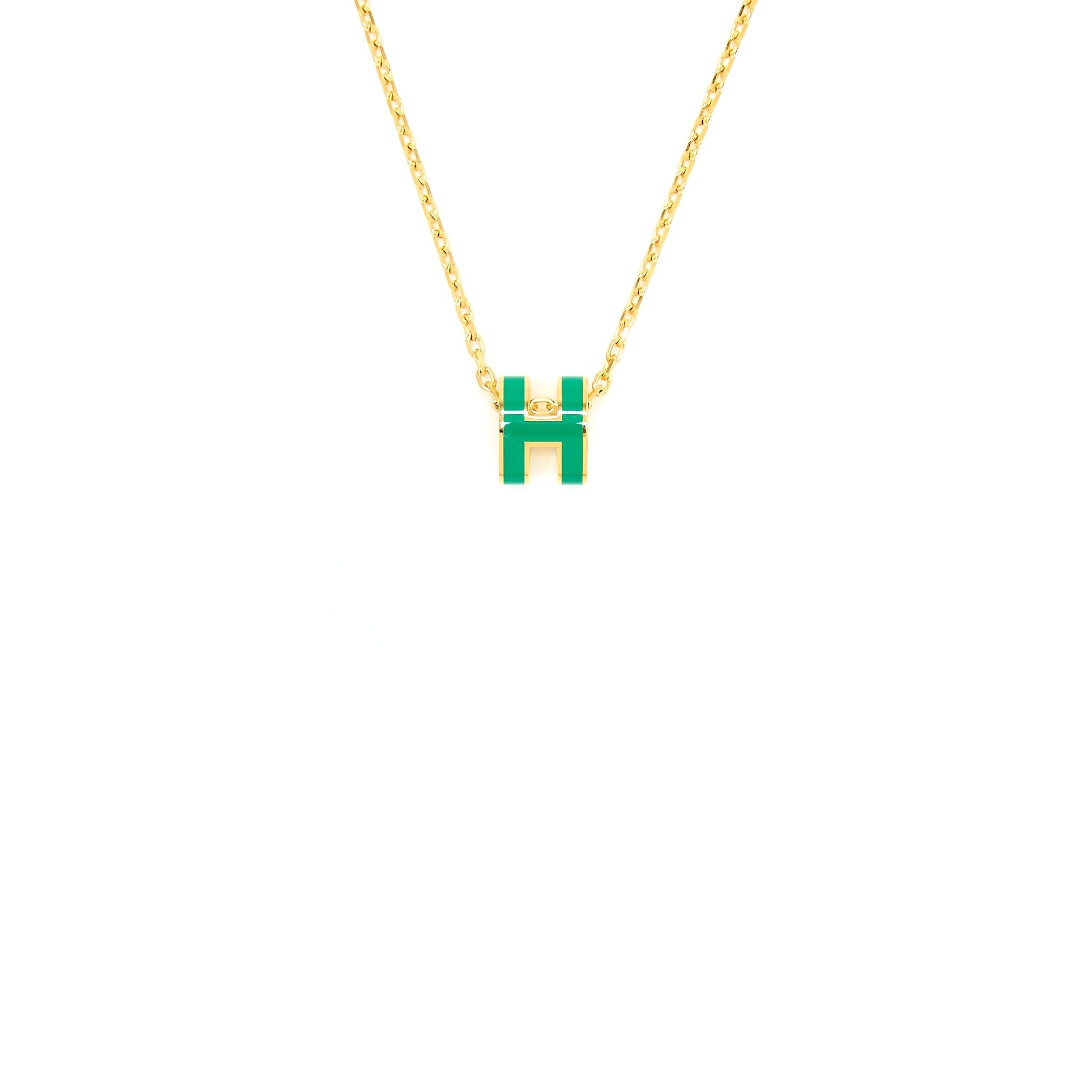 HERMES MINI POP H PENDANT MALACHITE GHW