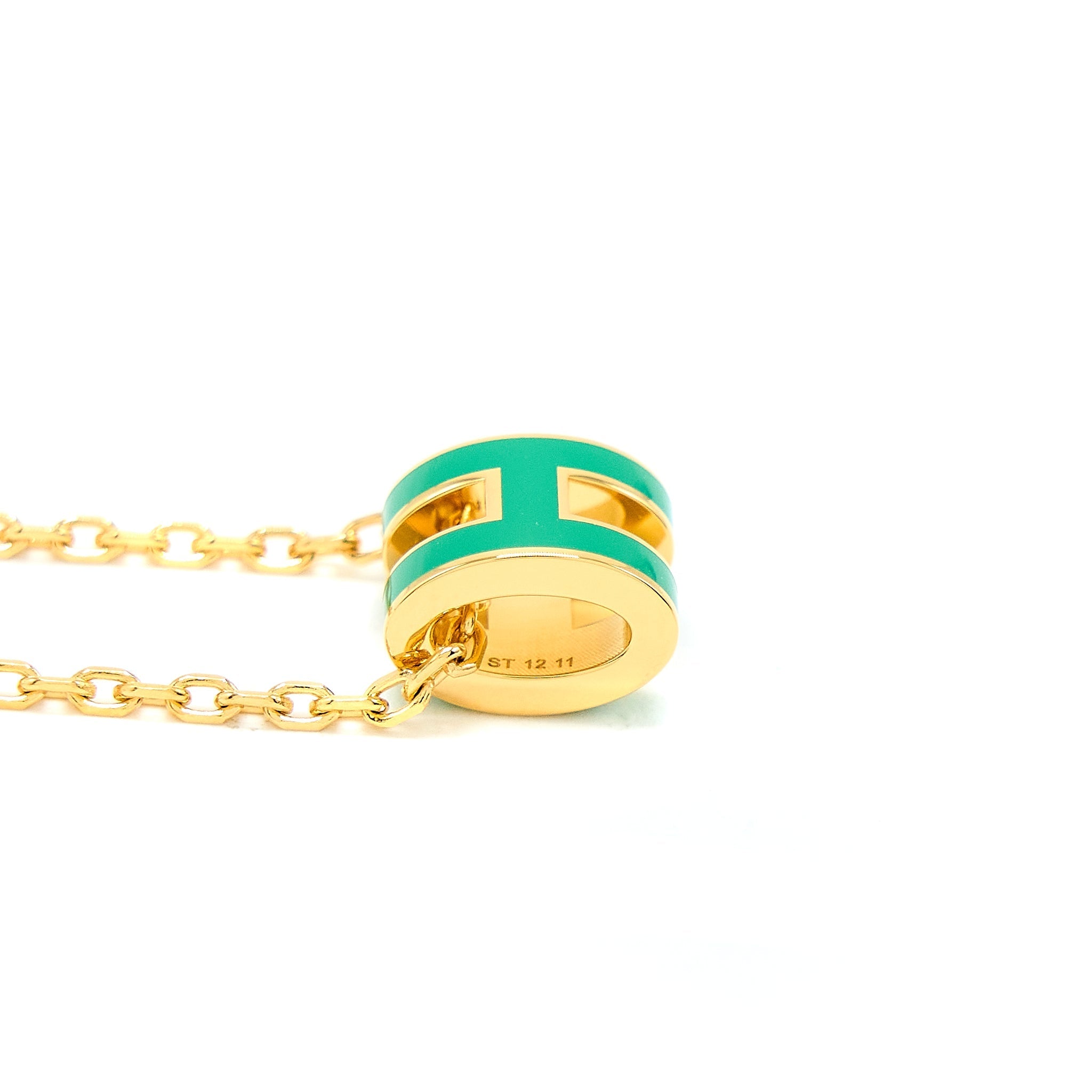 HERMES MINI POP H PENDANT MALACHITE GHW