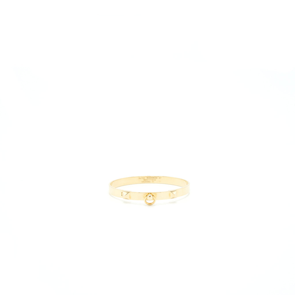 HERMES COLLIER DE CHIEN BRACELET GOLD TONE