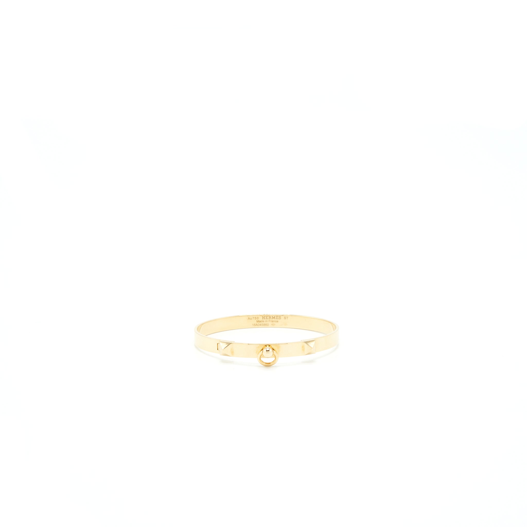 HERMES COLLIER DE CHIEN BRACELET GOLD TONE