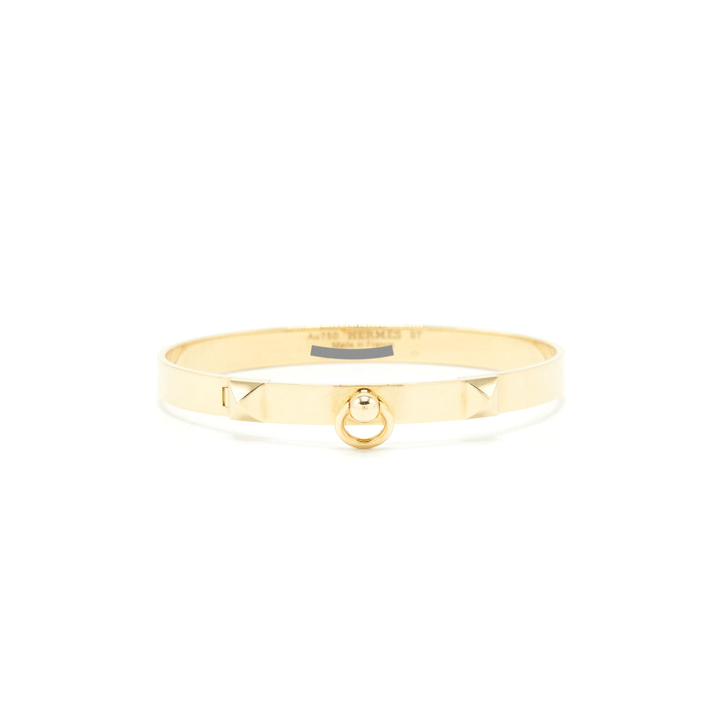 HERMES COLLIER DE CHIEN BRACELET GOLD TONE