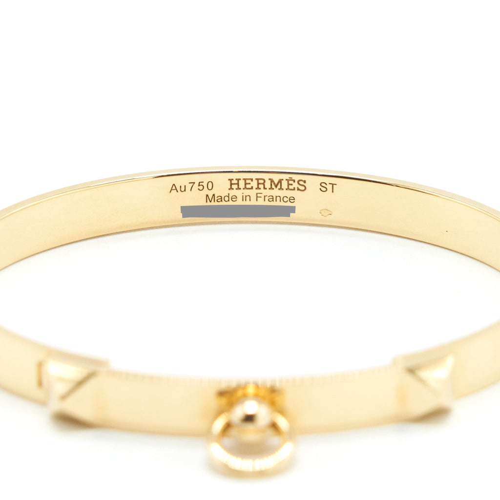 HERMES COLLIER DE CHIEN BRACELET GOLD TONE
