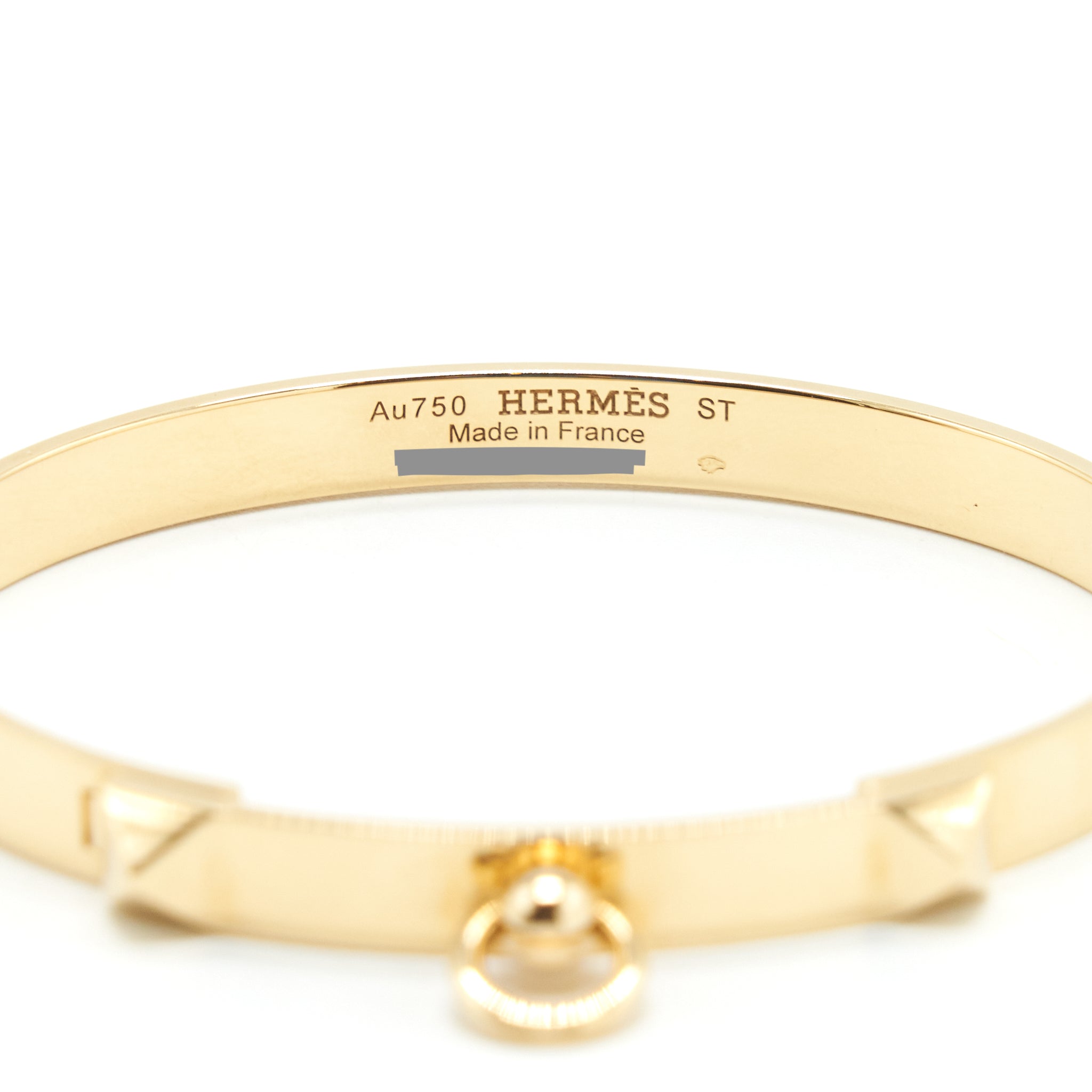 HERMES COLLIER DE CHIEN BRACELET GOLD TONE