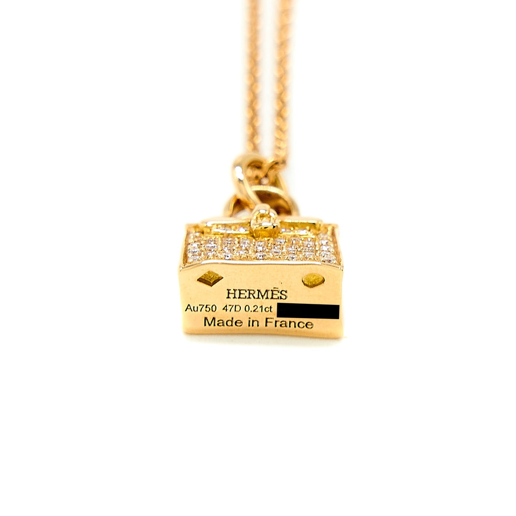 HERMES AMULETTE KELLY PENDANT ROSE GOLD WITH DIAMONDS (OLD VERSION)