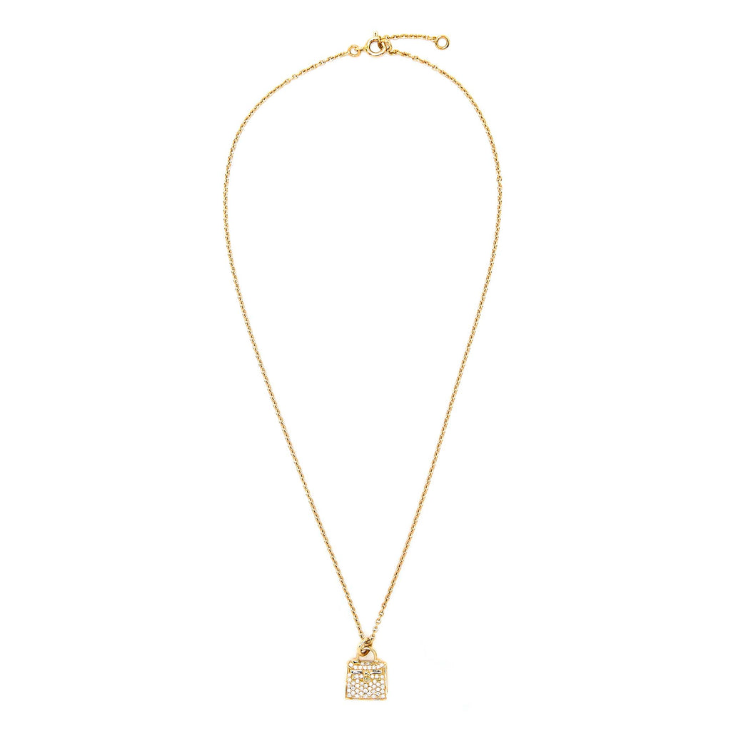 HERMES AMULETTE KELLY PENDANT ROSE GOLD WITH DIAMONDS (OLD VERSION)