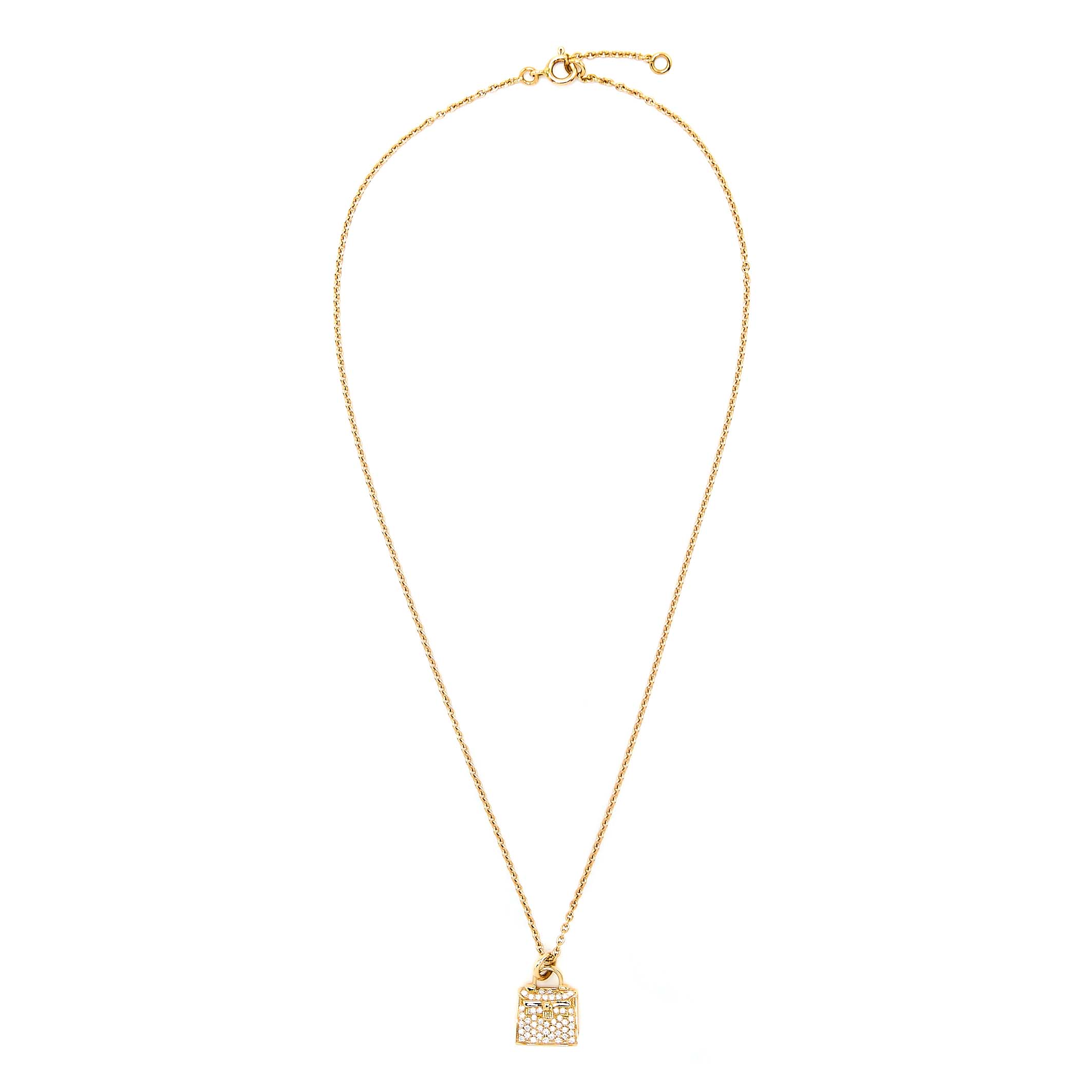 HERMES AMULETTE KELLY PENDANT ROSE GOLD WITH DIAMONDS (OLD VERSION)