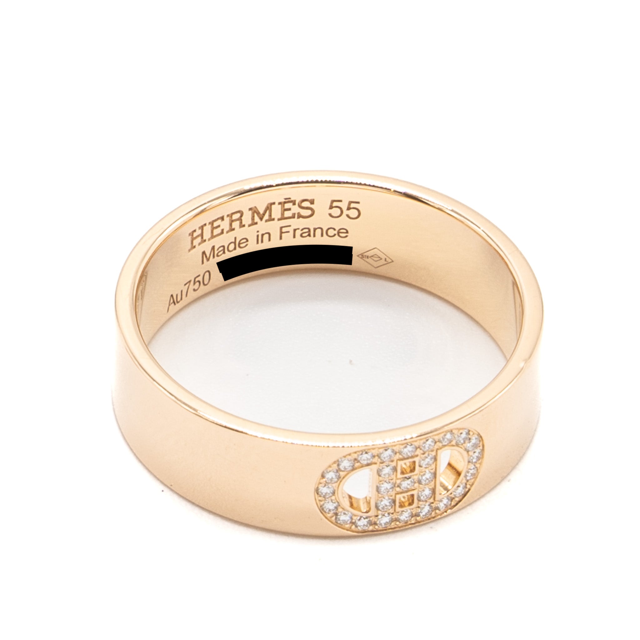 HERMES H D’ANCRE RING ROSE GOLD DIAMONDS