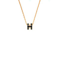 HERMES MINI POP H PENDENT BLACK ROSE GOLD TONE
