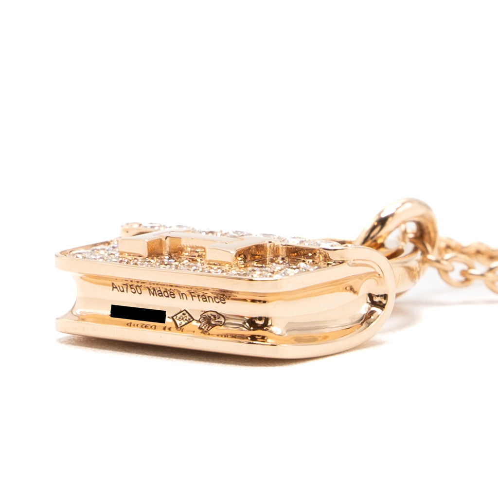 HERMES AMULETTE CONSTANCE PENDANT ROSE GOLD / DIAMONDS