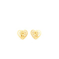 CHANEL VINTAGE HEART CC LOGO EARCLIPS 24K PLATED GHW