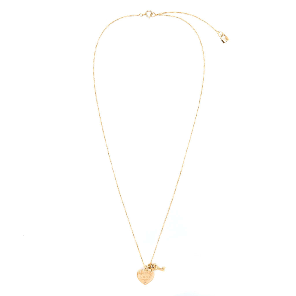 TIFFANY LOVE HEART TAG KEY PENDANT ROSE GOLD