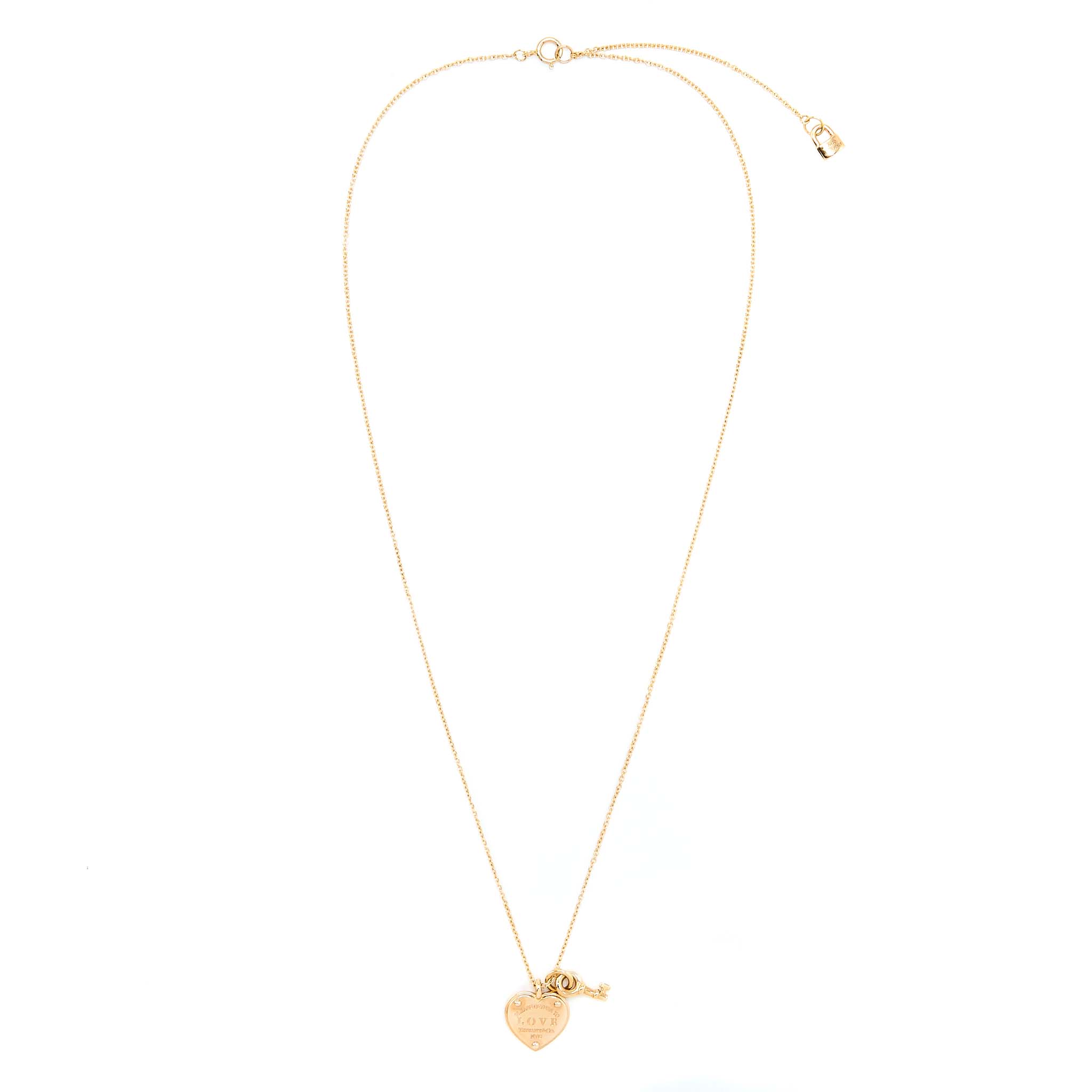 TIFFANY LOVE HEART TAG KEY PENDANT ROSE GOLD