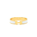 HERMES CLIC H BRACELET BLANC GOLD TONE
