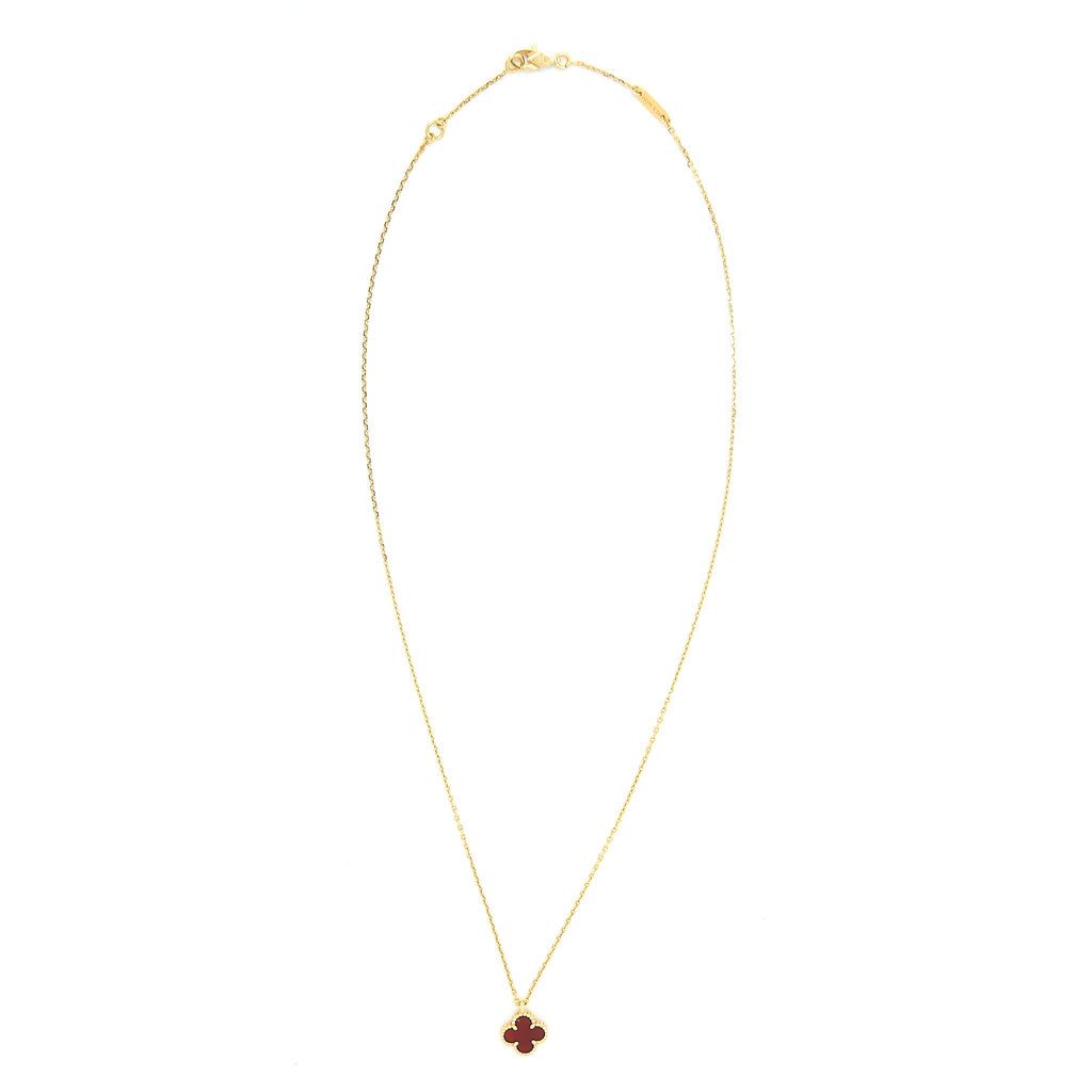 VAN CLEEF & ARPELS SWEET ALHAMBRA PENDANT CARNELIAN ROSE GOLD