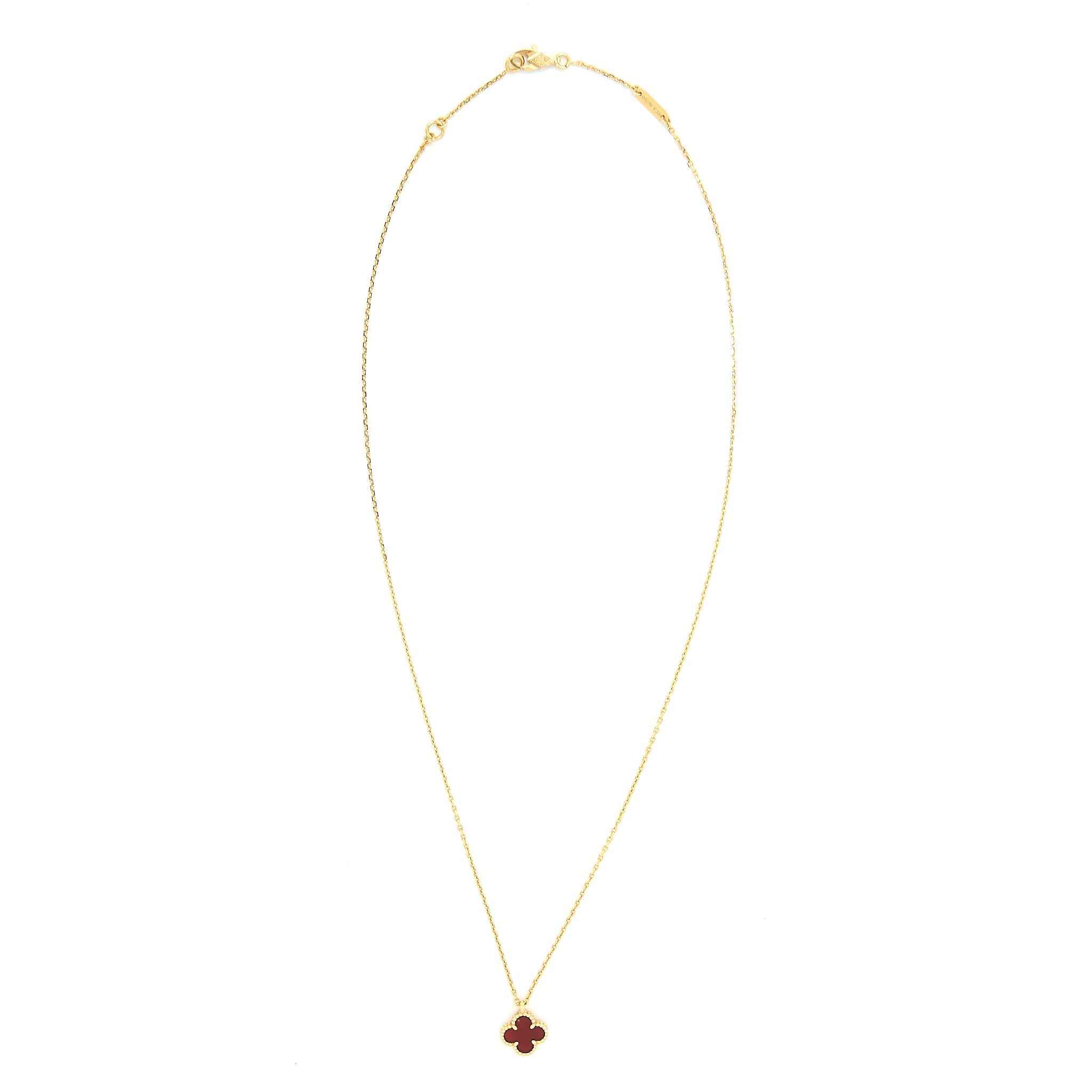 VAN CLEEF & ARPELS SWEET ALHAMBRA PENDANT CARNELIAN ROSE GOLD
