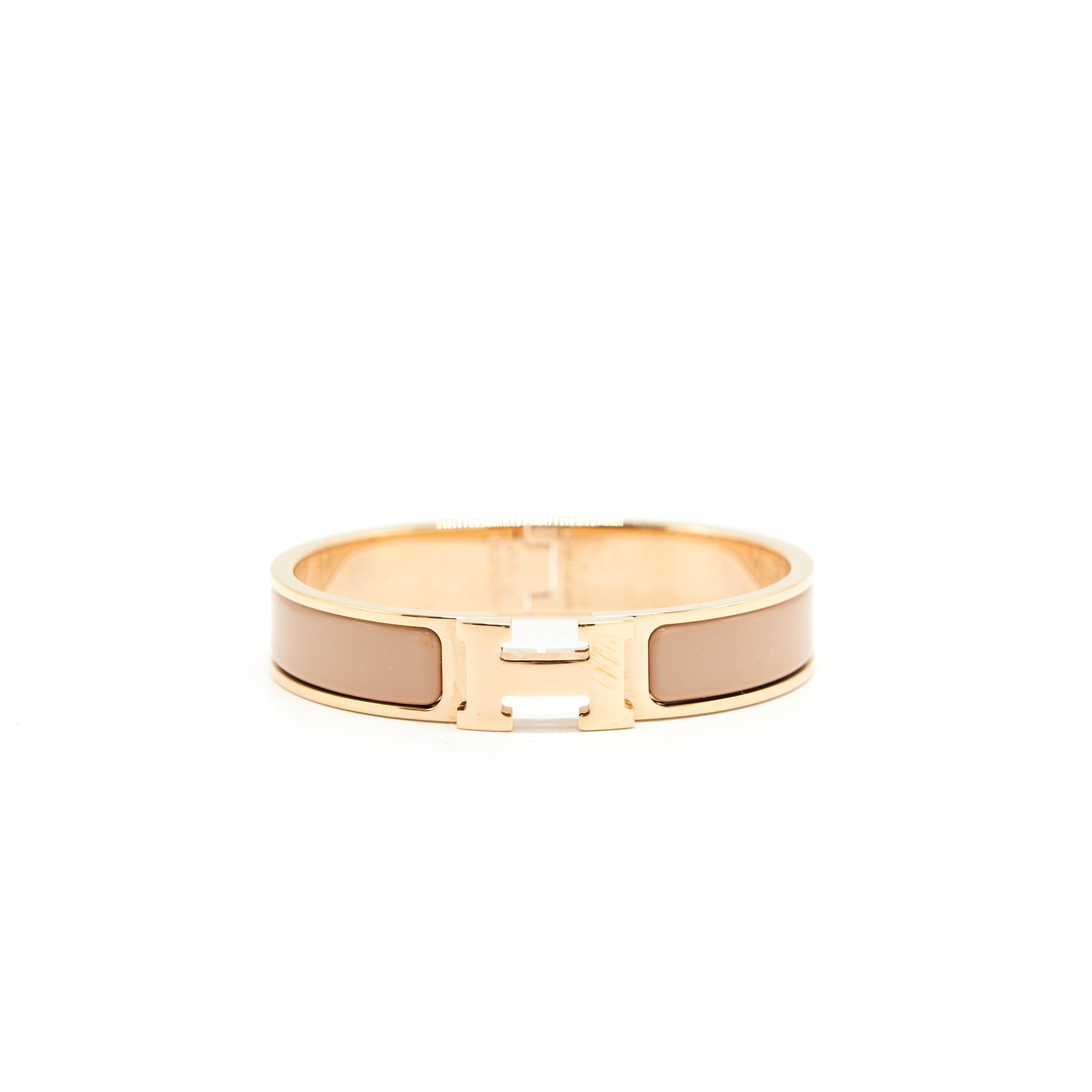 HERMES CLIC H BRACELET BEIGE RGHW