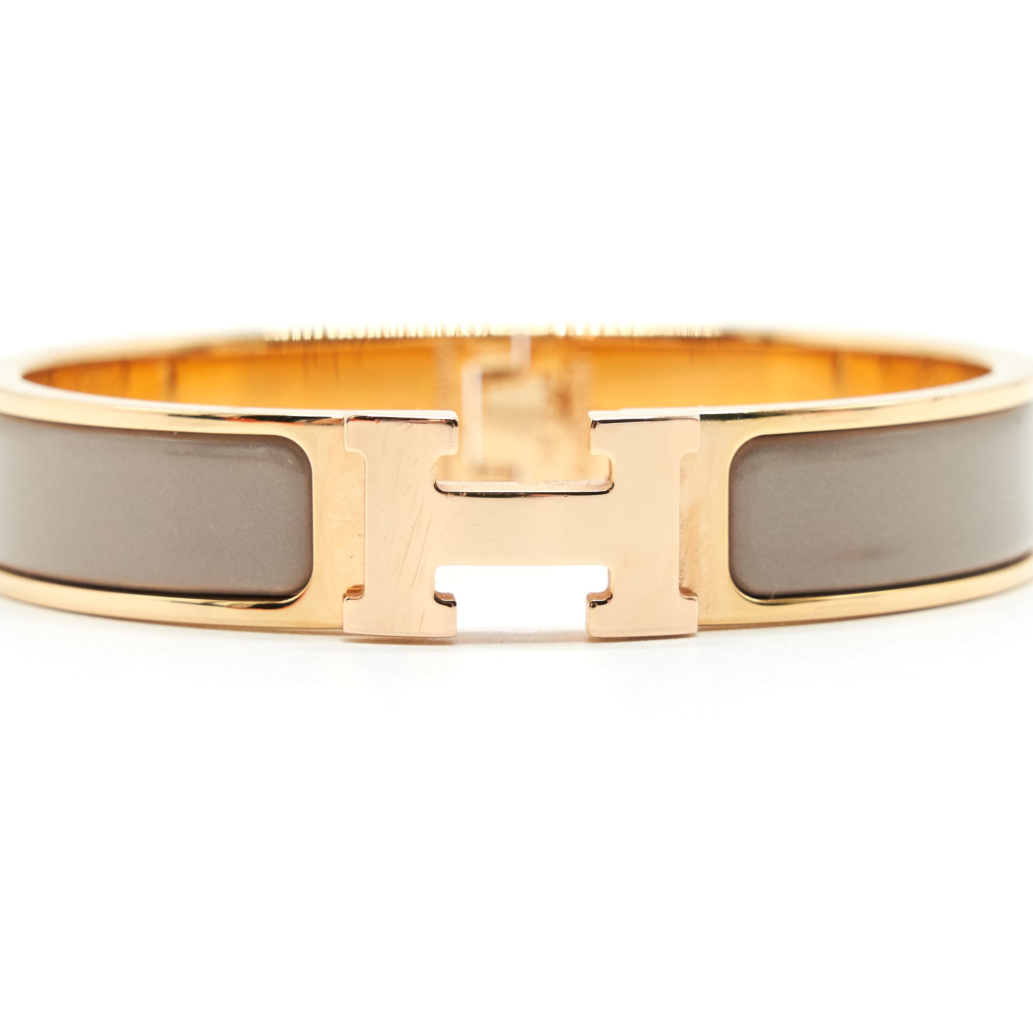 HERME POP H BRACELET LIGHT GREY WITH RGHW