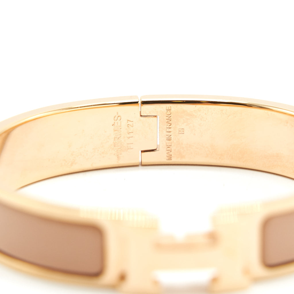 HERMES CLIC H BRACELET BEIGE RGHW