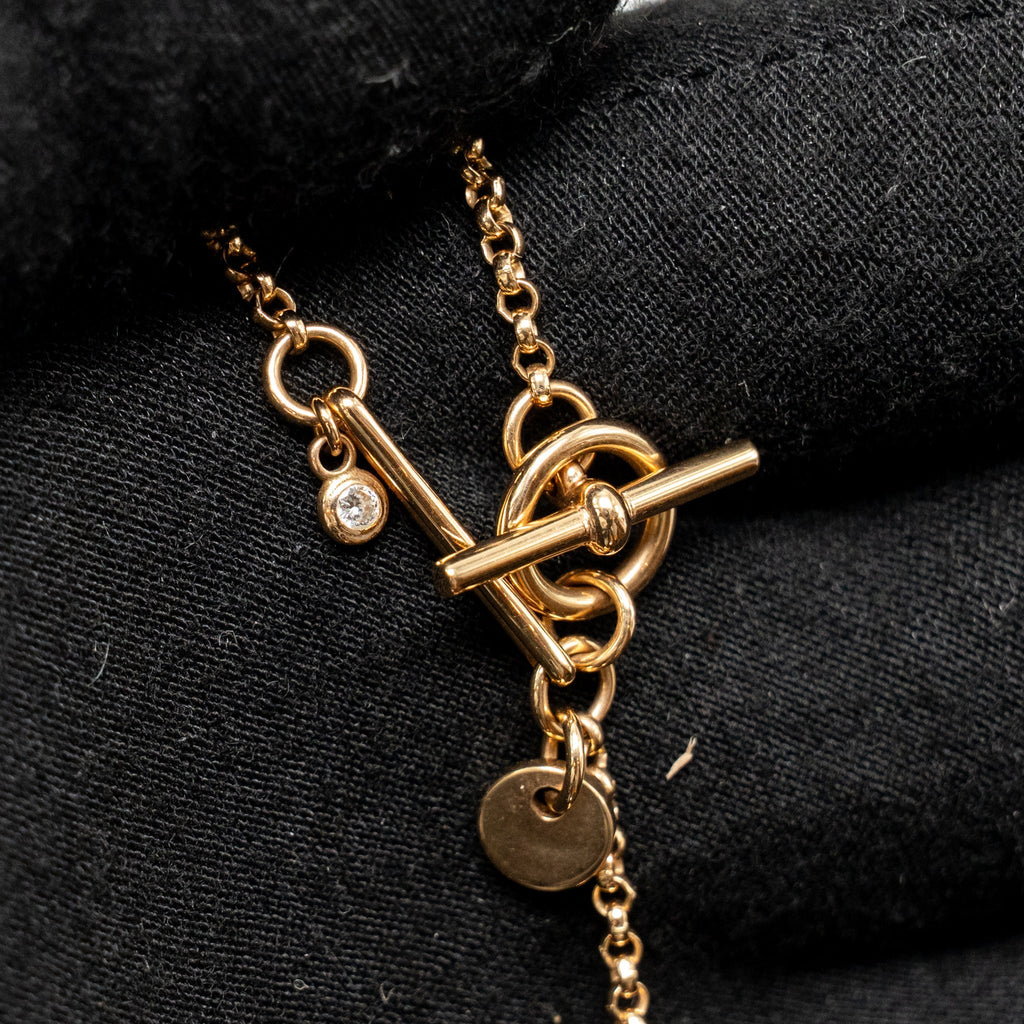 HERMES EX-LIBRIS PENDANT ROSE GOLD, DIAMOND