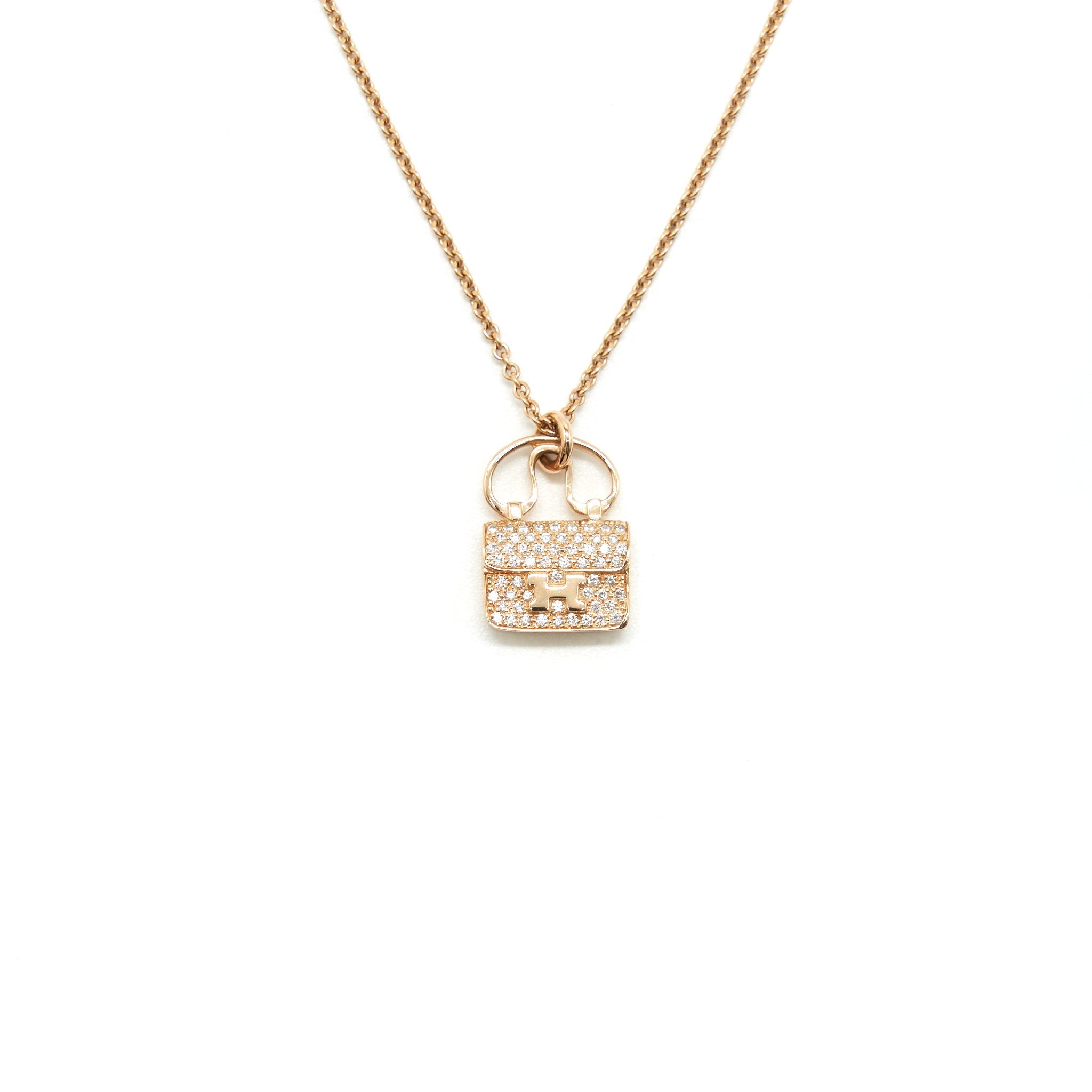 HERMES AMULETTES H CONSTANCE PENDENT 18K ROSE GOLD