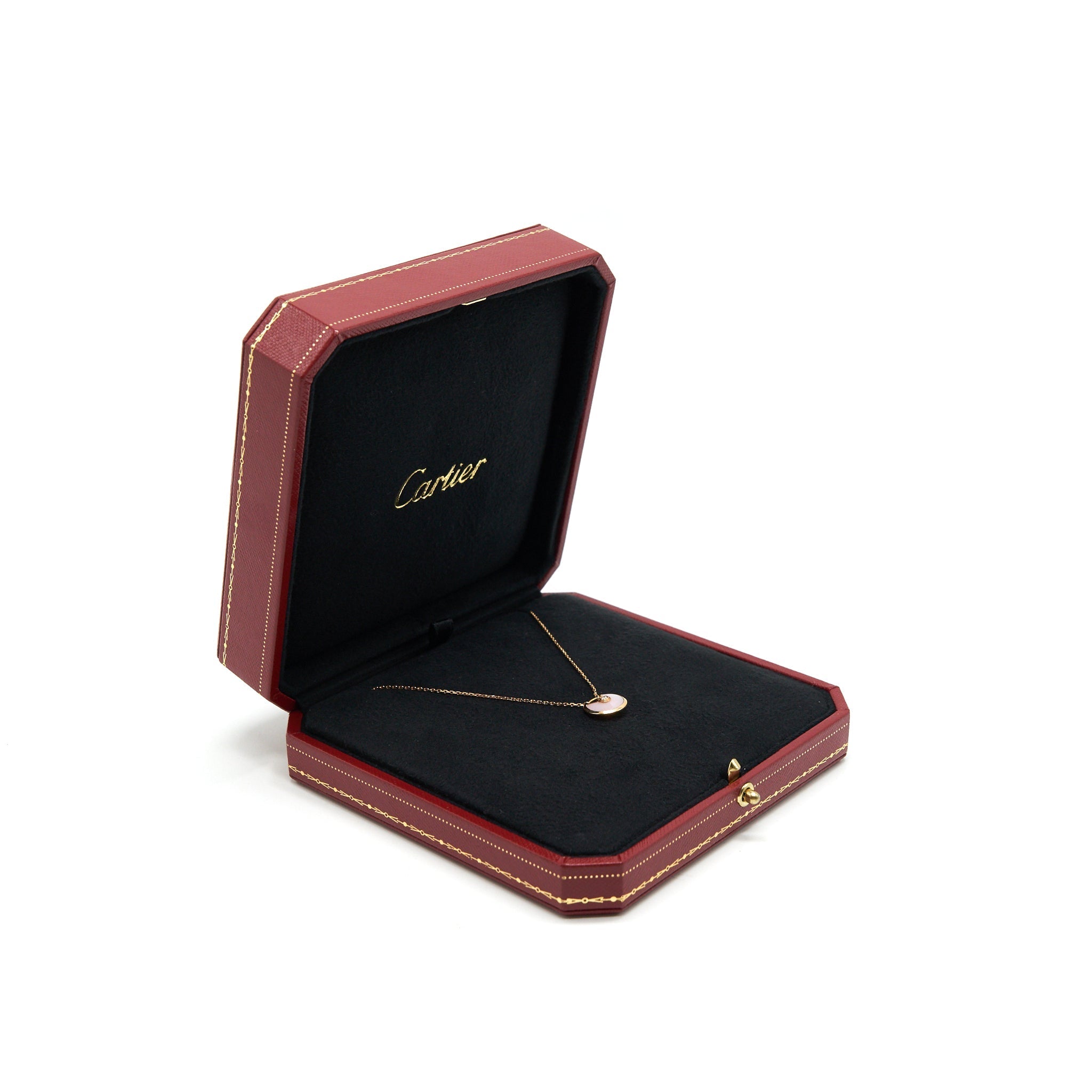 CARTIER AMULETTE DE CARTIER PINK OPAL WITH DIAMOND PINK-GOLD NECKLACE
