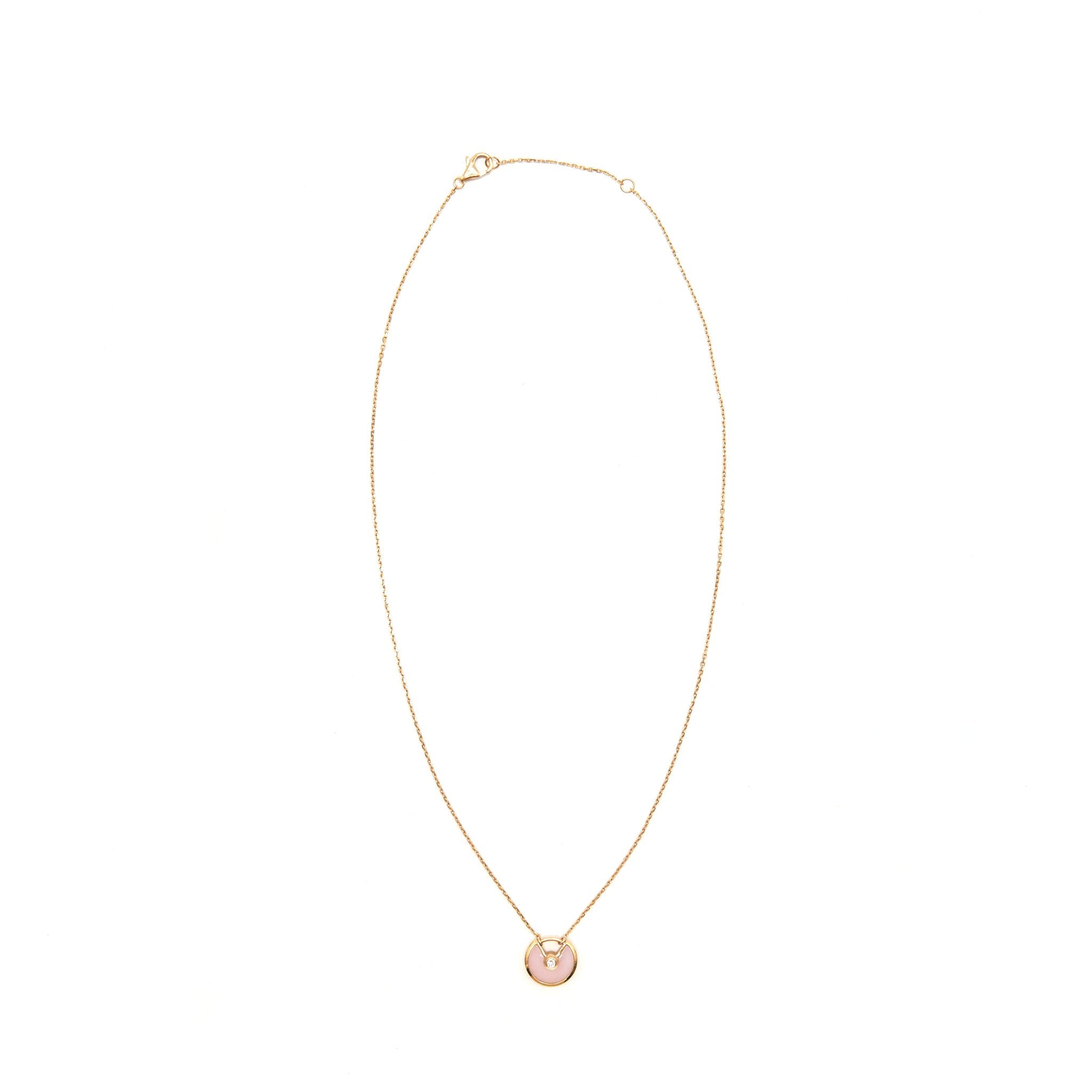 CARTIER AMULETTE DE CARTIER PINK OPAL WITH DIAMOND PINK-GOLD NECKLACE