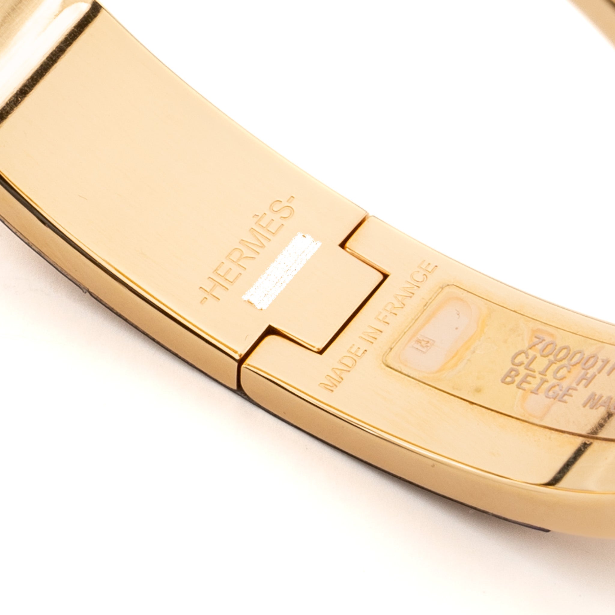 HERMES CLIC H BRACELET BEIGE NACRE RGHW