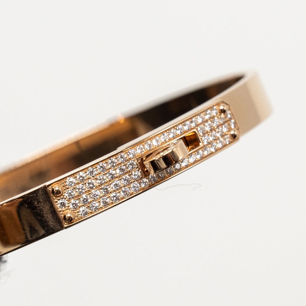 HERMES KELLY BRACELET ROSE GOLD, DIAMONDS