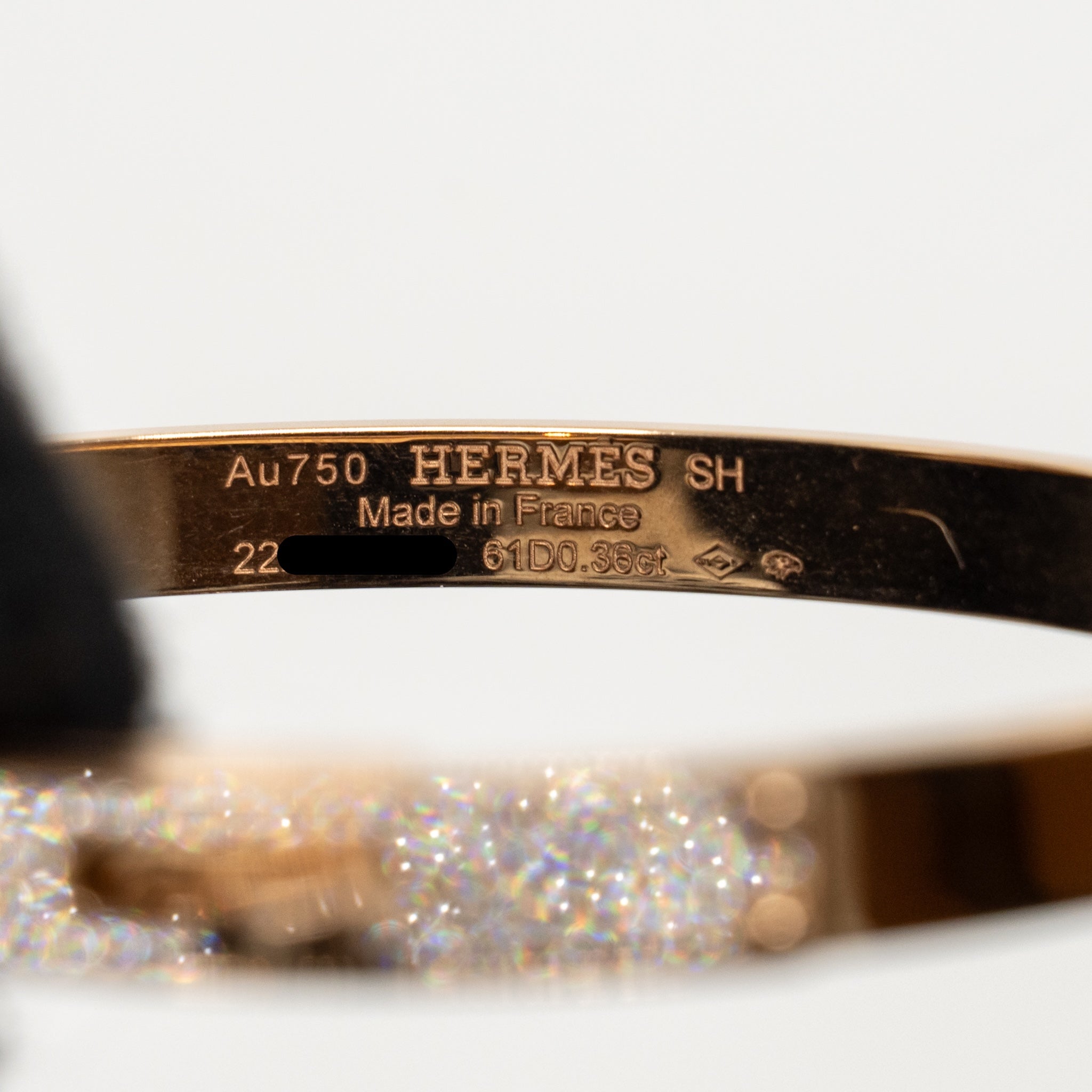 HERMES KELLY BRACELET ROSE GOLD, DIAMONDS