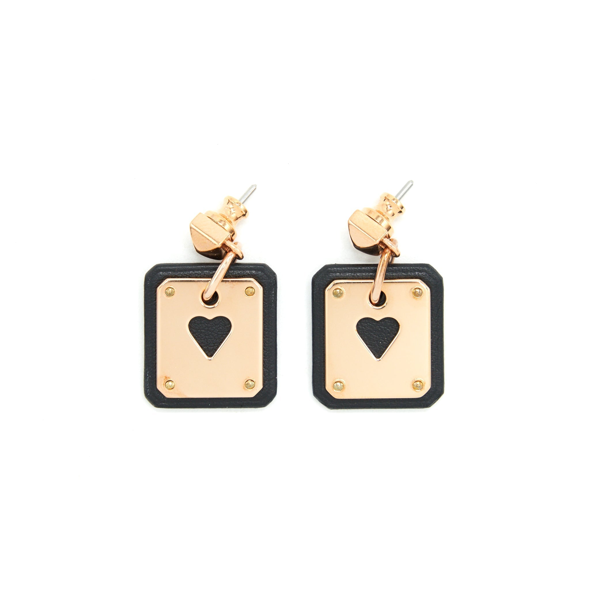 HERMES AS DE COEUR EARRINGS BLACK RGHW
