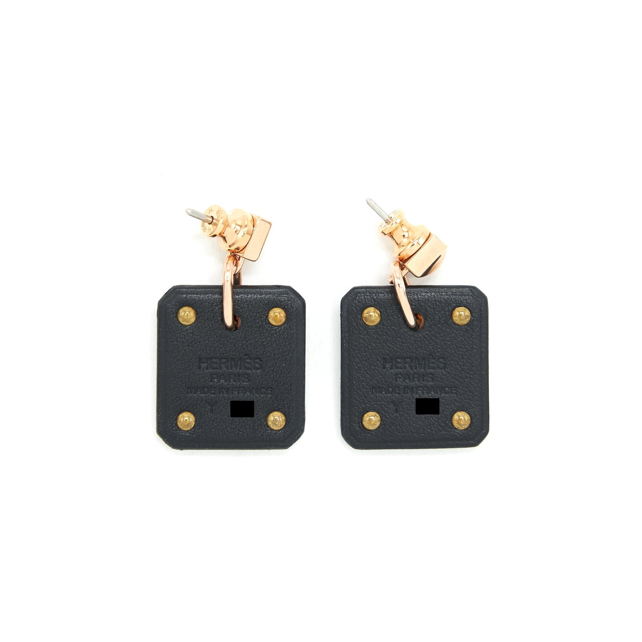 HERMES AS DE COEUR EARRINGS BLACK RGHW